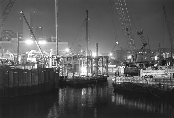 Cofferdam Template in Fort Point Channel September 1999 Boston