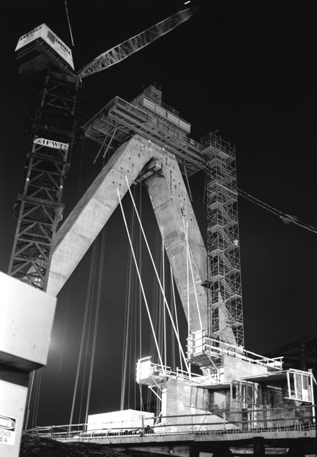 Boston Big Dig Zakim Bridge South Tower Construction