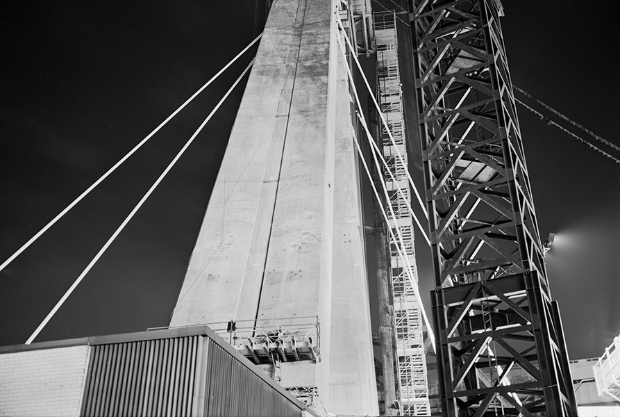 Boston Big Dig Zakim Bridge South Tower Construction