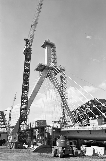 Boston Big Dig Zakim Bridge South Tower Construction