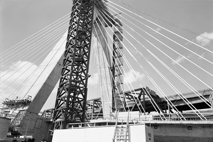 Boston Big Dig Zakim Bridge South Tower Construction