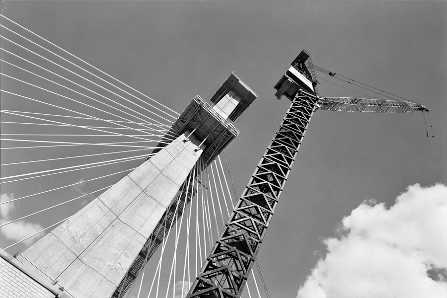 Boston Big Dig Zakim Bridge South Tower Construction