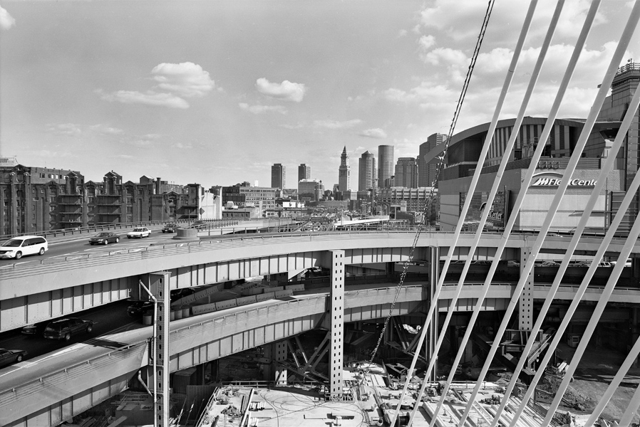 Boston Big Dig Zakim Bridge from the South Tower Construction