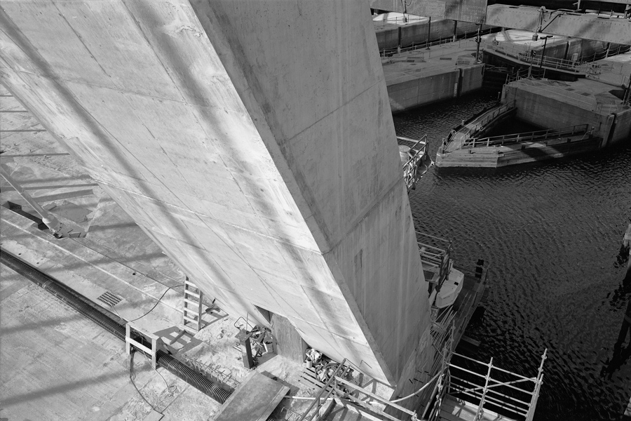 Boston Big Dig Zakim Bridge from the South Tower Construction