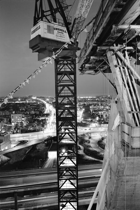 Boston Big Dig Zakim Bridge from the North Tower Construction