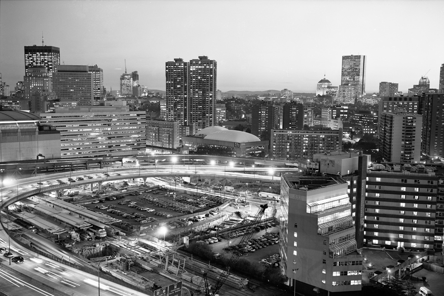 Boston Big Dig Leverett Circle Connector . from the North Tower Construction