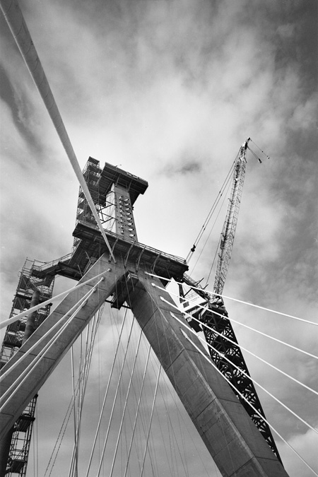 Boston Big Dig Zakim Bridge North Tower Construction