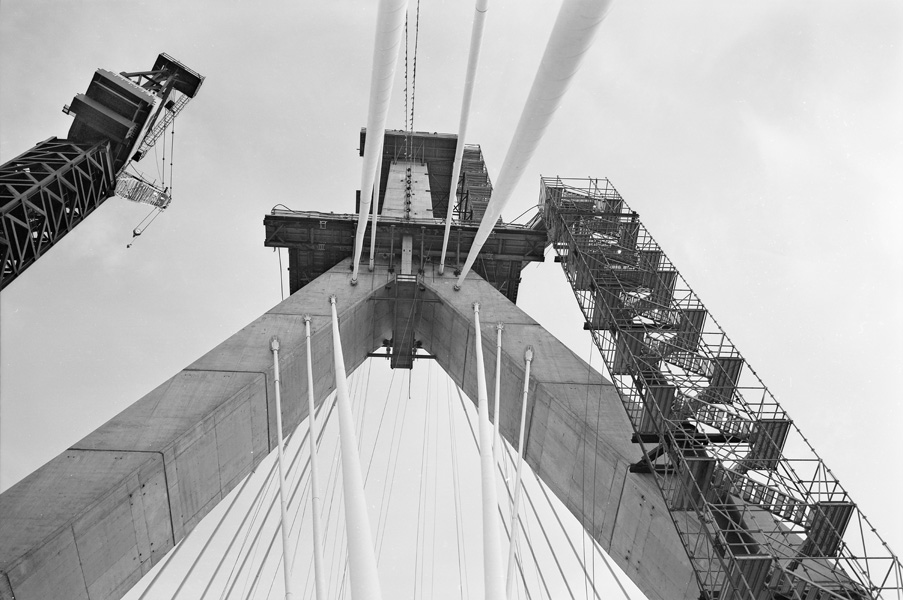 Boston Big Dig Zakim Bridge North Tower Construction