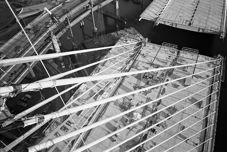 Boston Big Dig Zakim Bridge From the North Tower Construction