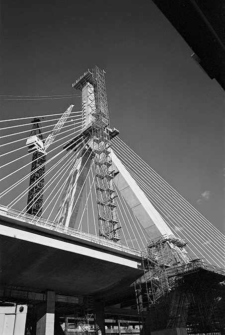 Boston Big Dig Zakim Bridge North Tower Construction