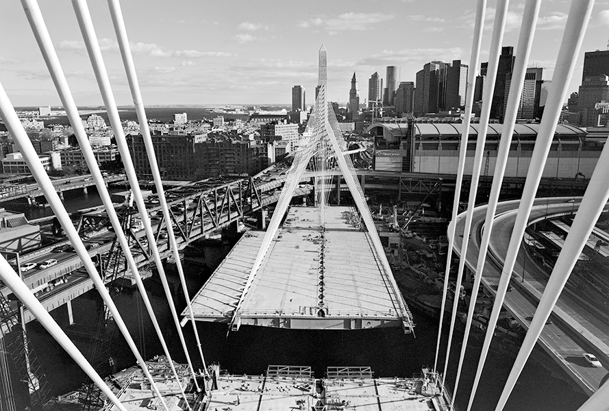 Boston Big Dig Zakim Bridge From the North Tower Construction