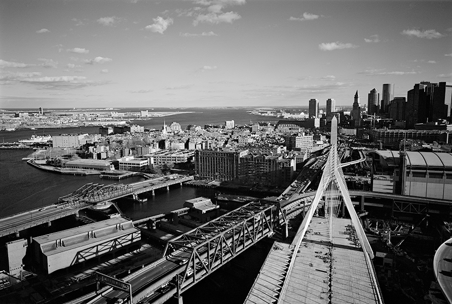 Boston Big Dig Zakim Bridge From the North Tower Construction