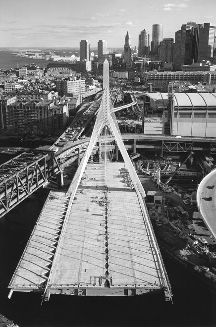 Boston Big Dig Zakim Bridge From the North Tower Construction