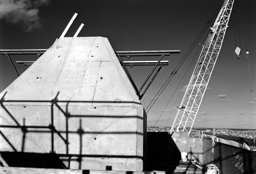 Boston Big Dig Zakim Bridge Peak of the North Tower Construction