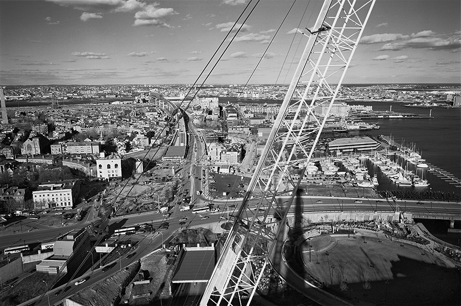 Boston Big Dig From the Zakim Bridge Construction