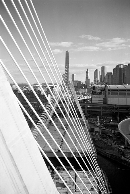 Boston Big Dig Zakim Bridge From the North Tower Construction