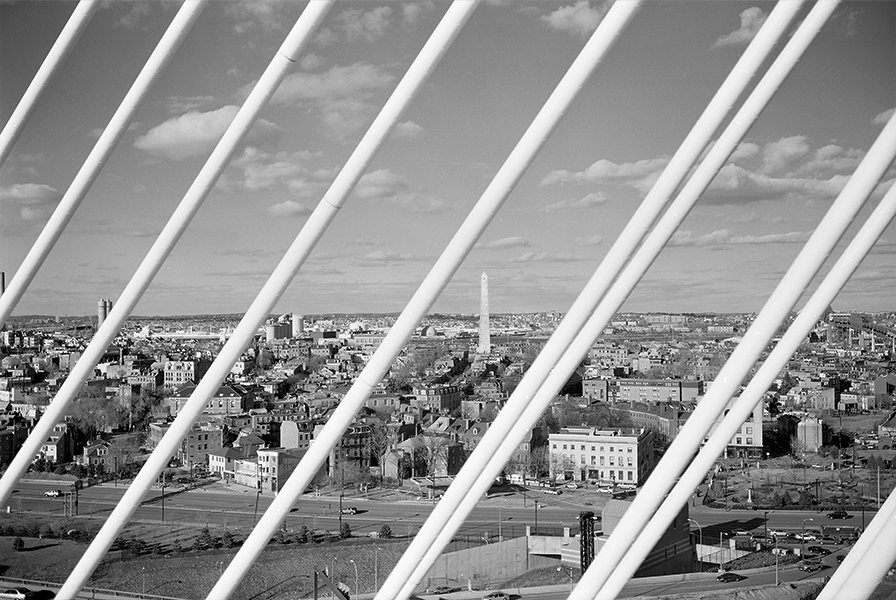 Boston Big Dig Zakim Bridge From the North Tower Construction