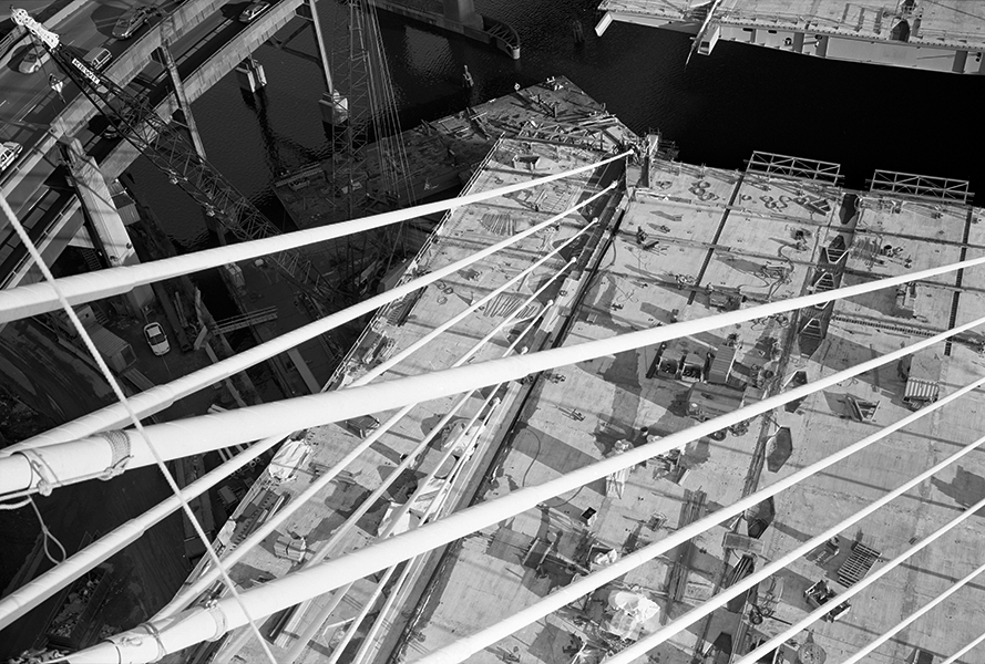 Boston Big Dig Zakim Bridge From the North Tower Construction