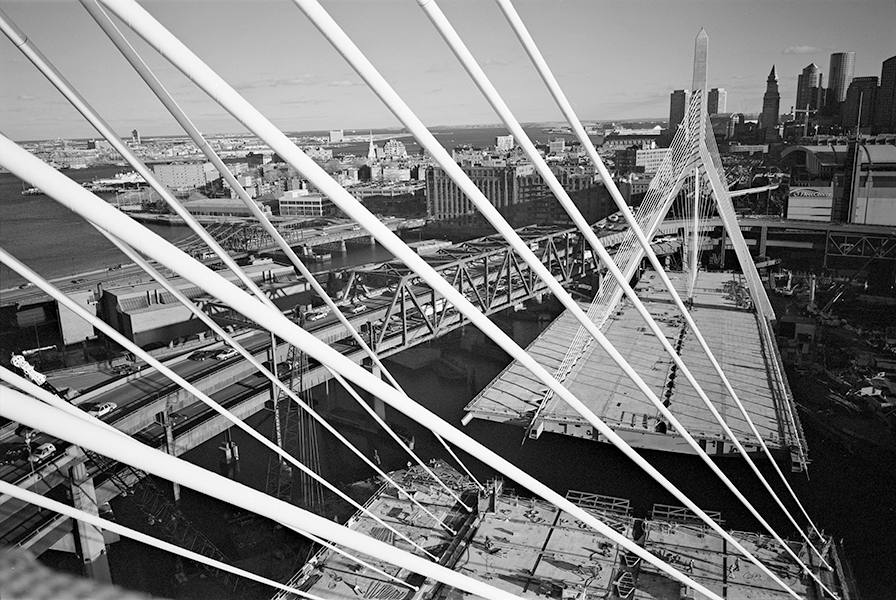 Boston Big Dig Zakim Bridge From the North Tower Construction