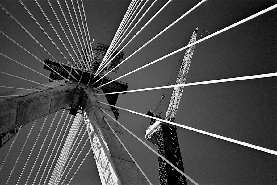 Boston Big Dig Zakim Bridge North Tower Construction