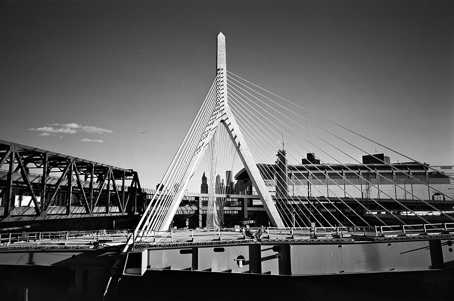 Boston Big Dig Zakim Bridge South Tower Construction