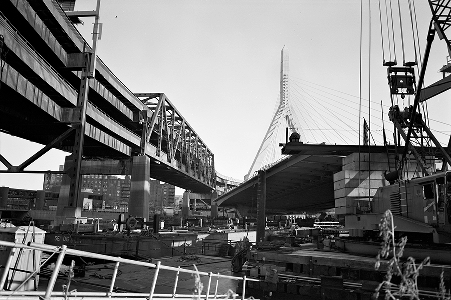 Boston Big Dig Zakim Bridge Construction