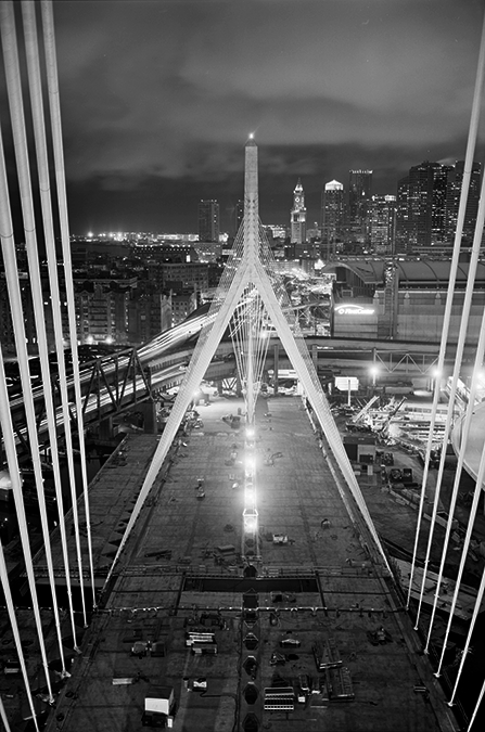 Boston Big Dig Zakim Bridge View from the North Tower Construction