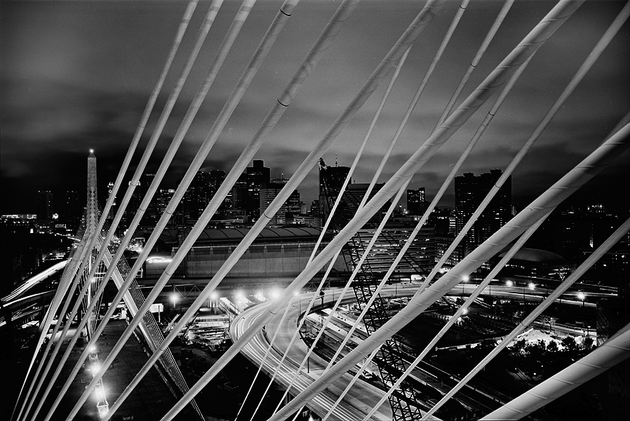 Boston Big Dig Zakim Bridge View from the North Tower Construction