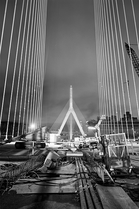 Boston Big Dig Zakim Bridge South Tower Construction