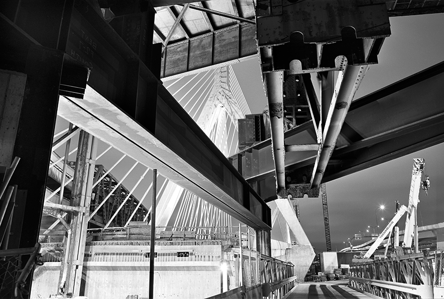 Boston Big Dig Near the Zakim Bridge Construction