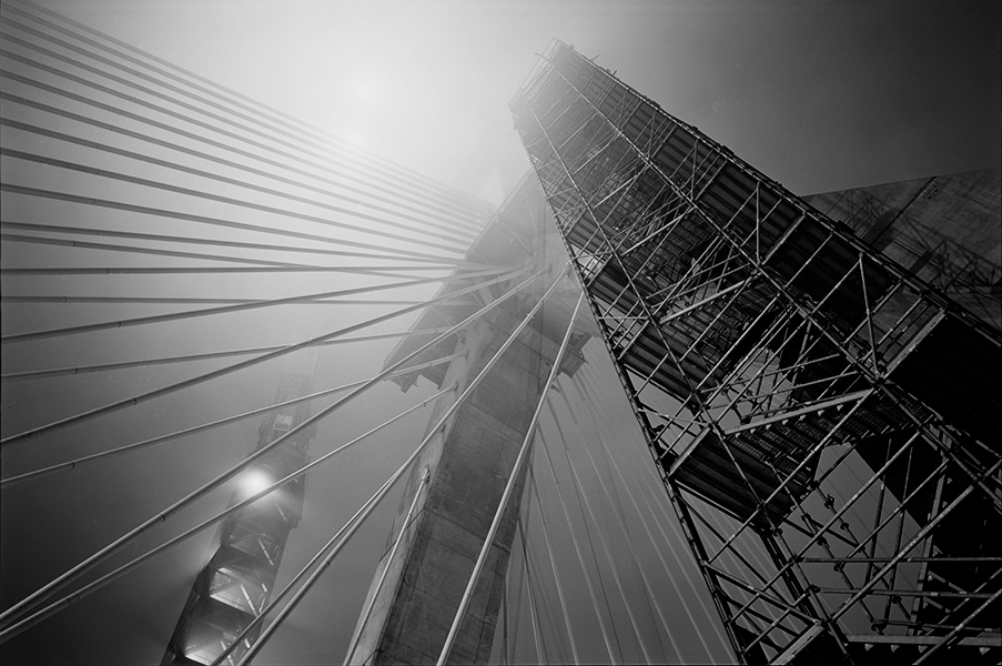 Boston Big Dig Zakim Bridge North Tower Construction