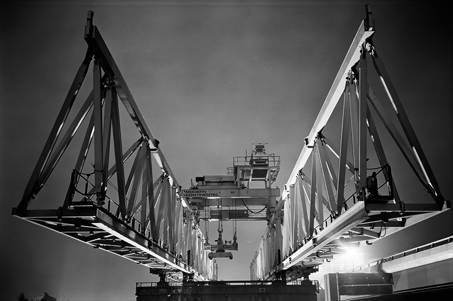 Boston Big Dig Near the Zakim Bridge Construction