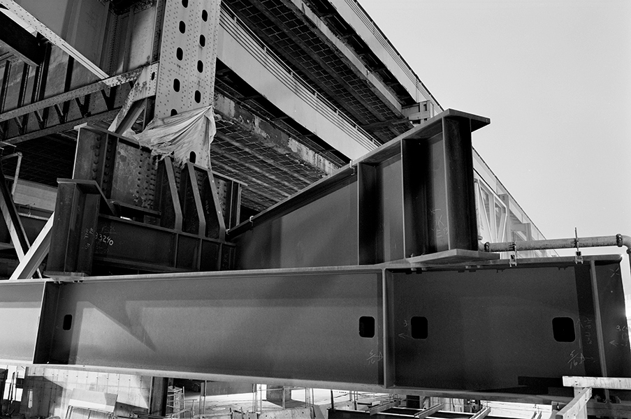 Boston Big Dig Near the Zakim Bridge Construction