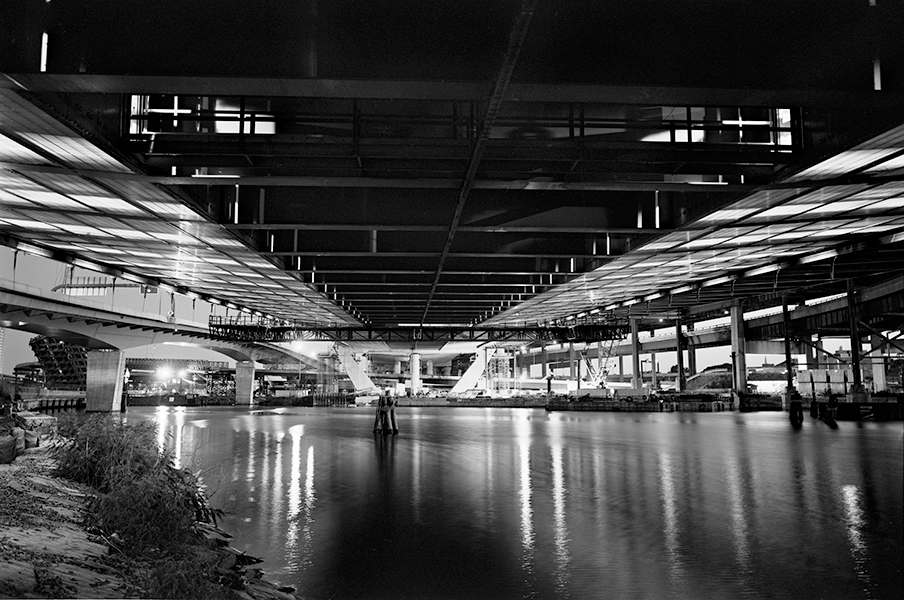 Boston Big Dig Under the Zakim Bridge Construction