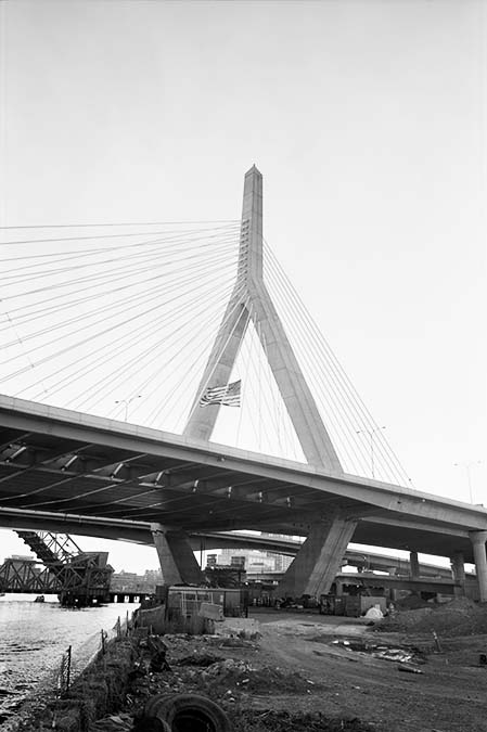 Boston Big Dig Zakim Bridge North Tower Construction