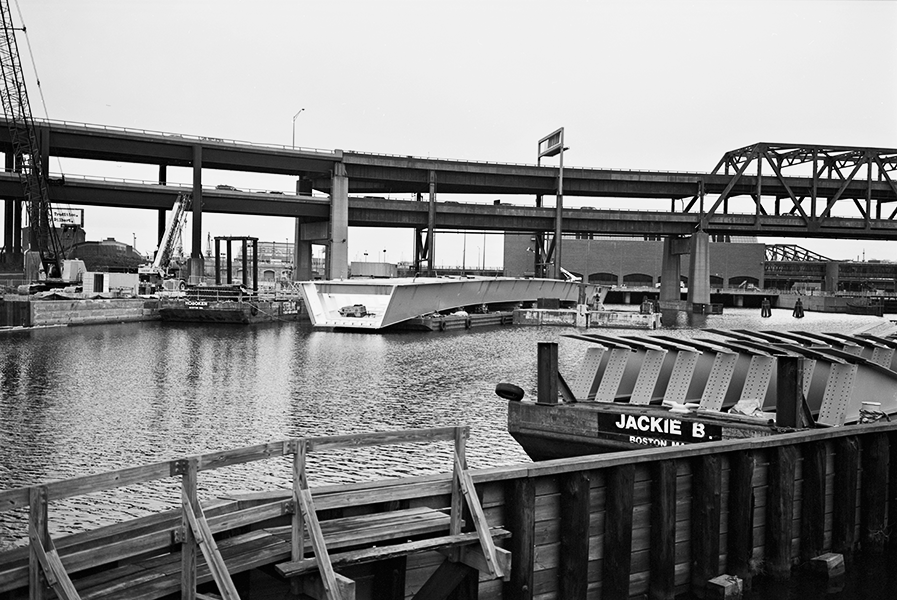 Boston Big Dig Near the Zakim Bridge Section of Leverett Circle Connector awaiting Installation Construction