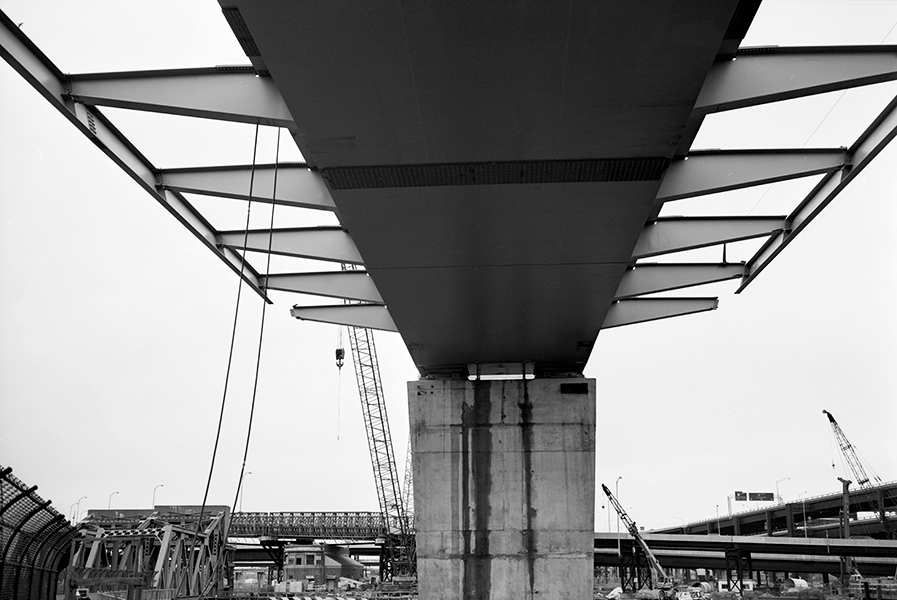 Boston Big Dig Near the Zakim Bridge Leverett Circle Connector Construction