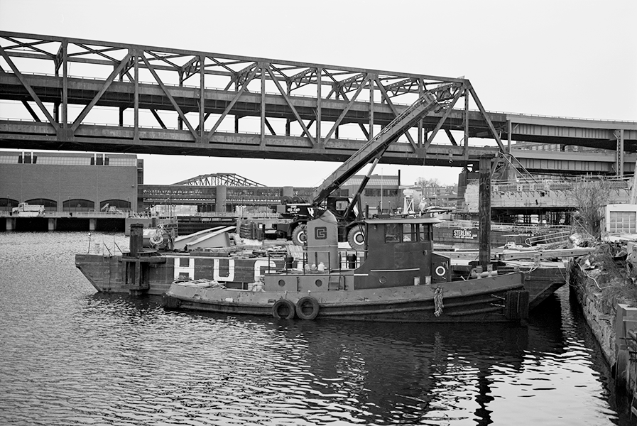 Boston Big Dig Near the Zakim Bridge Construction