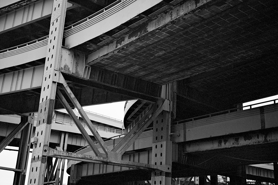 Boston Big Dig Near the Zakim Bridge Construction