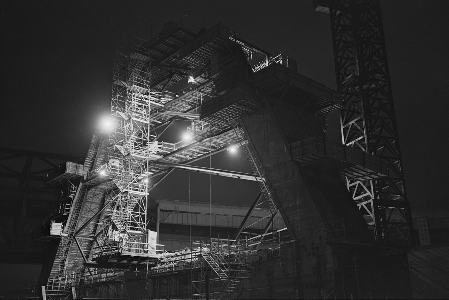 Boston Big Dig Zakim Bridge South Tower Construction