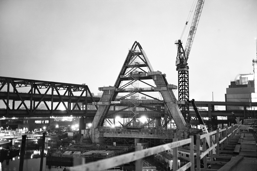 Boston Big Dig Zakim Bridge South Tower Construction